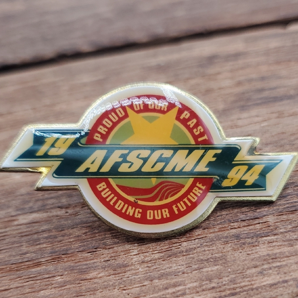 AFSCME Enamel Pin - Green, Red & Yellow B453